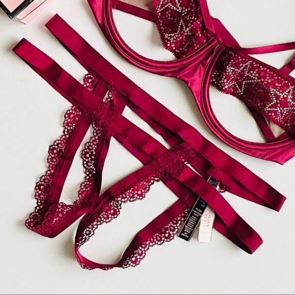 32D MEDIUM Victoria’s Secret red bra set - Picture 5 of 7